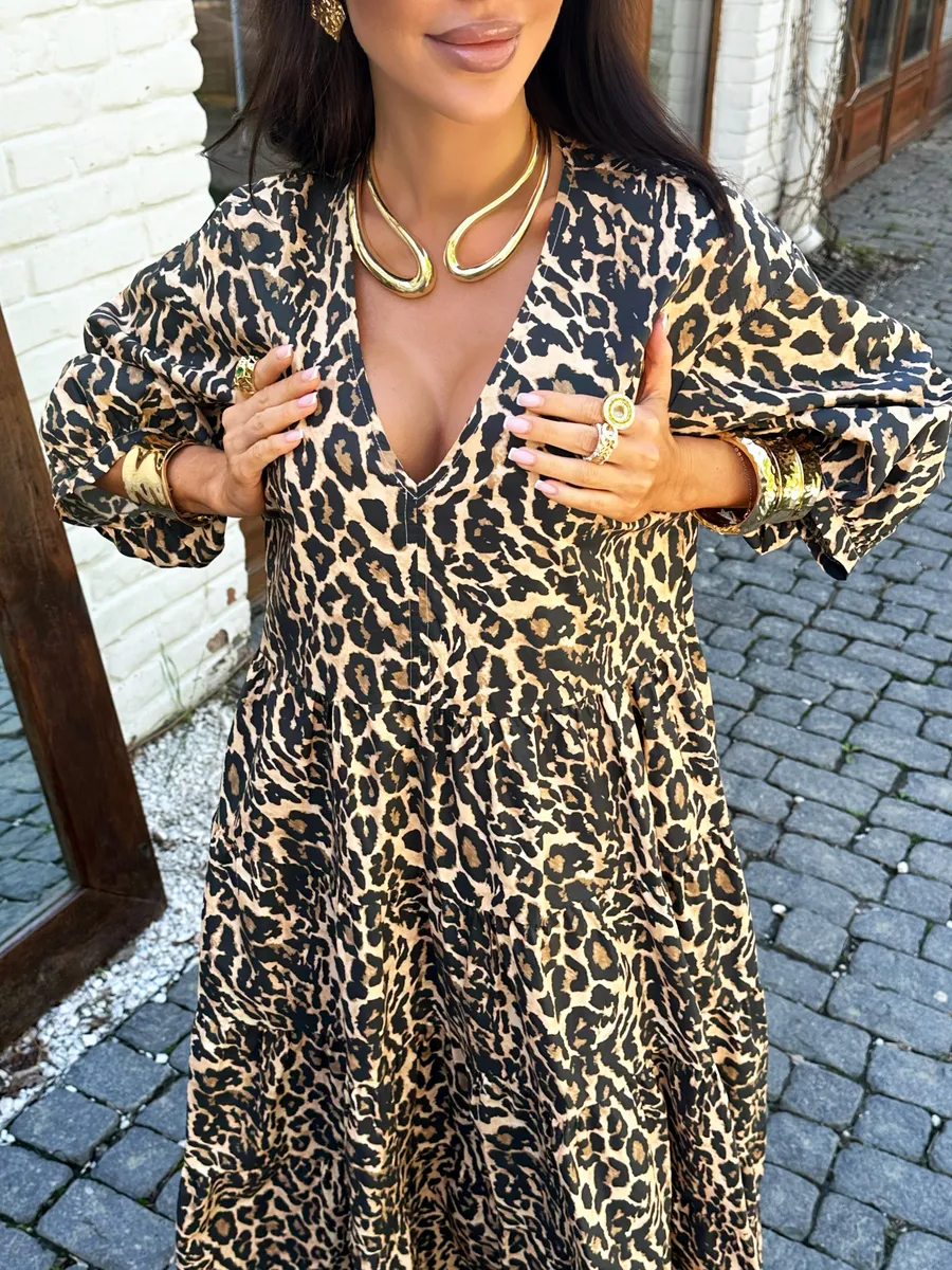 Леопардовое платье длинное больших размеров