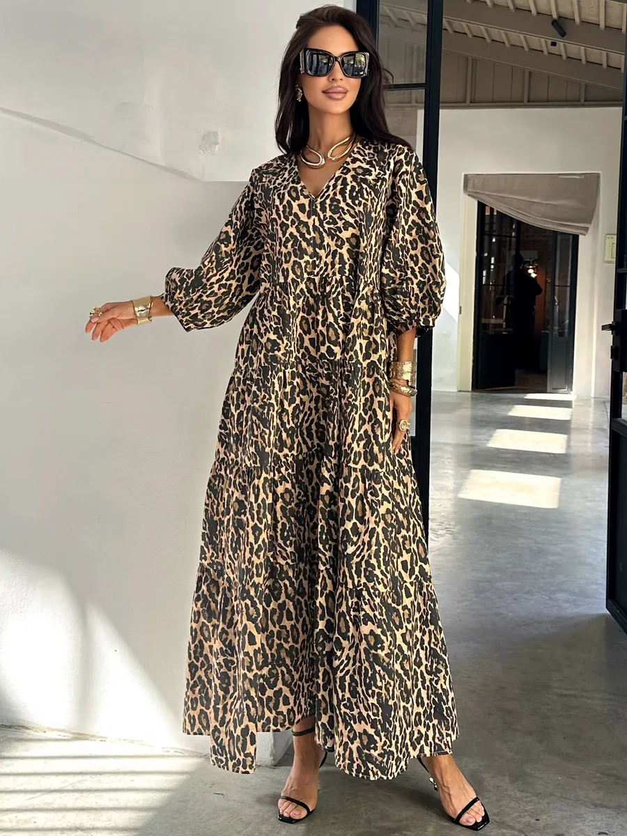 Леопардовое платье длинное больших размеров
