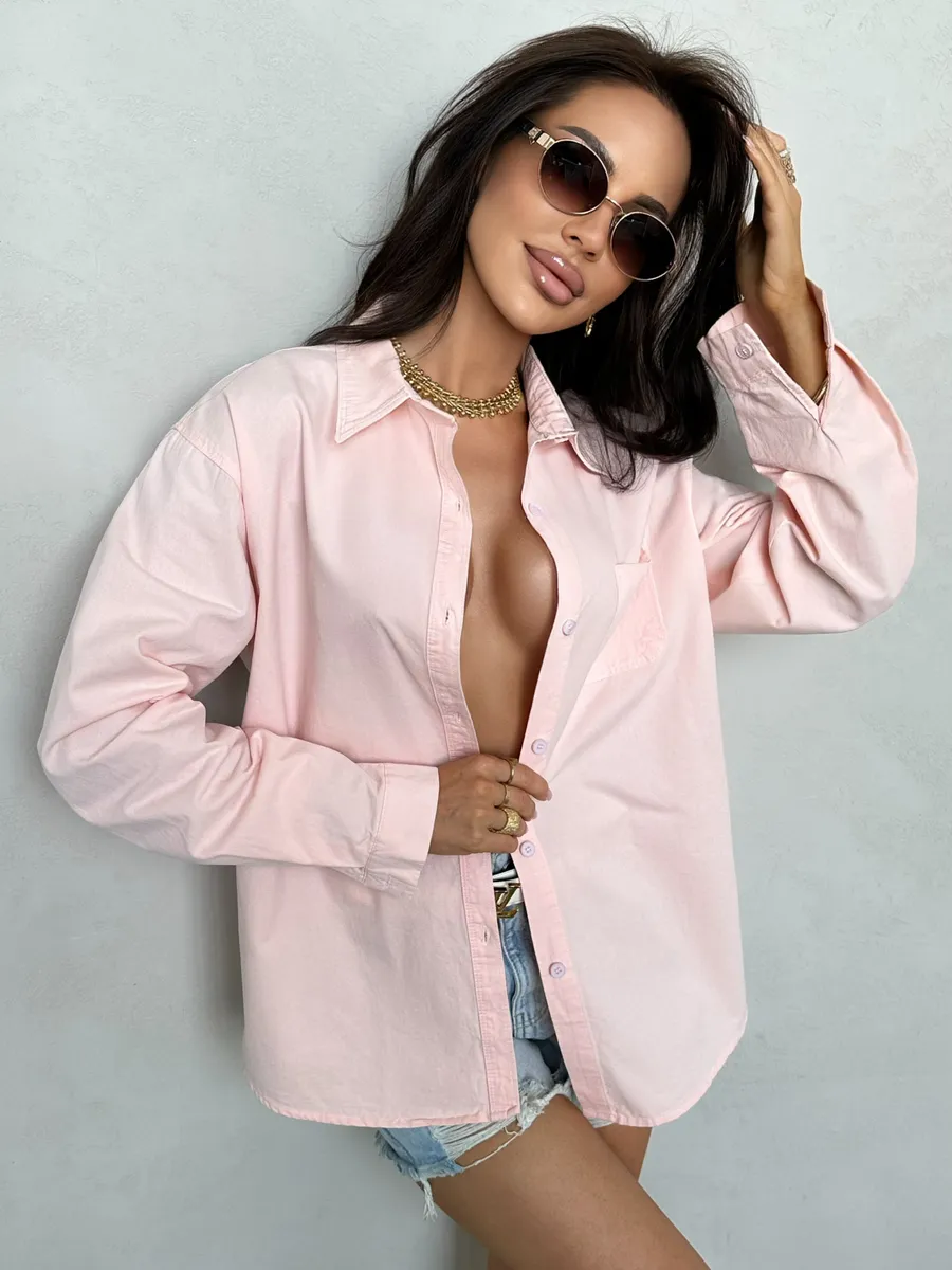 Розовая рубашка летняя