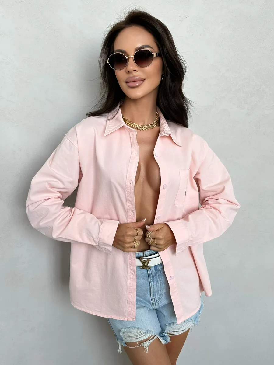 Розовая рубашка летняя