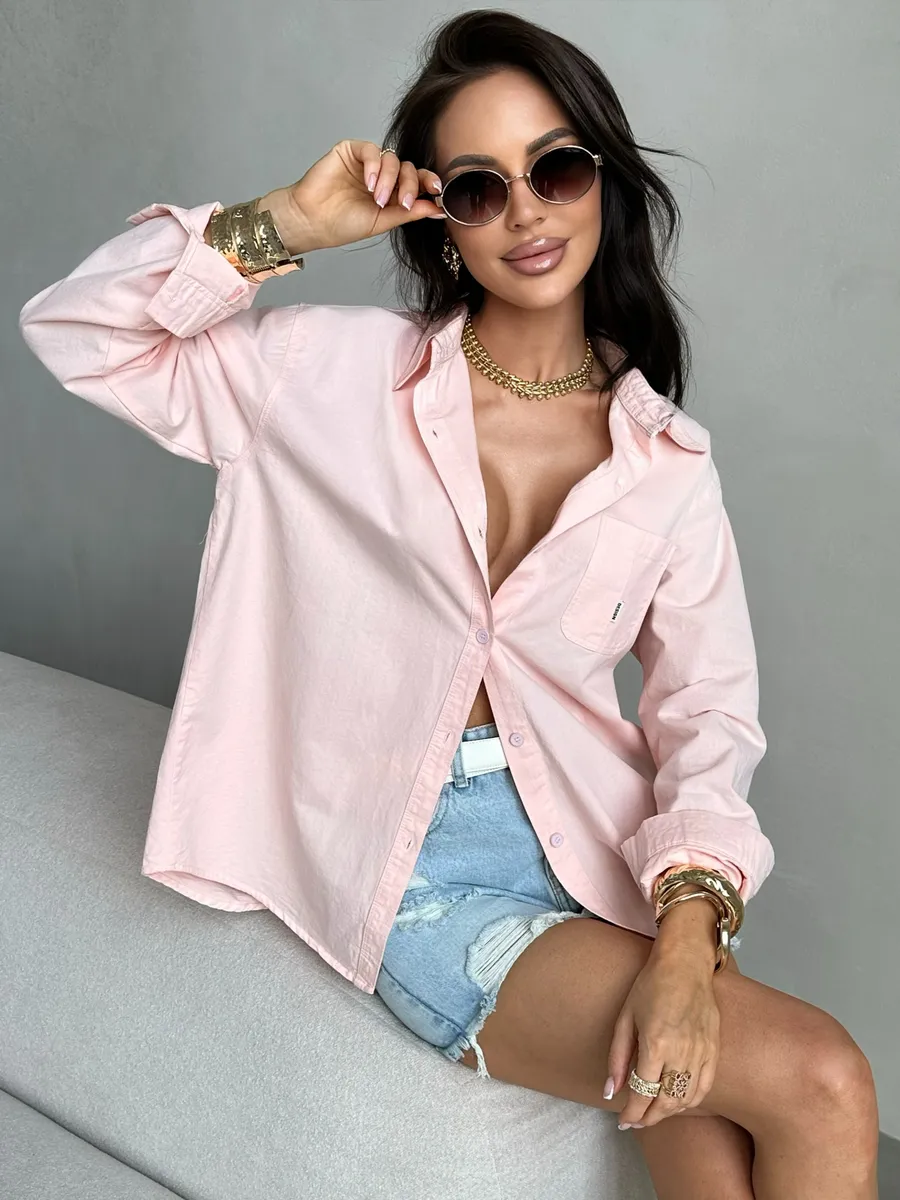 Розовая рубашка летняя