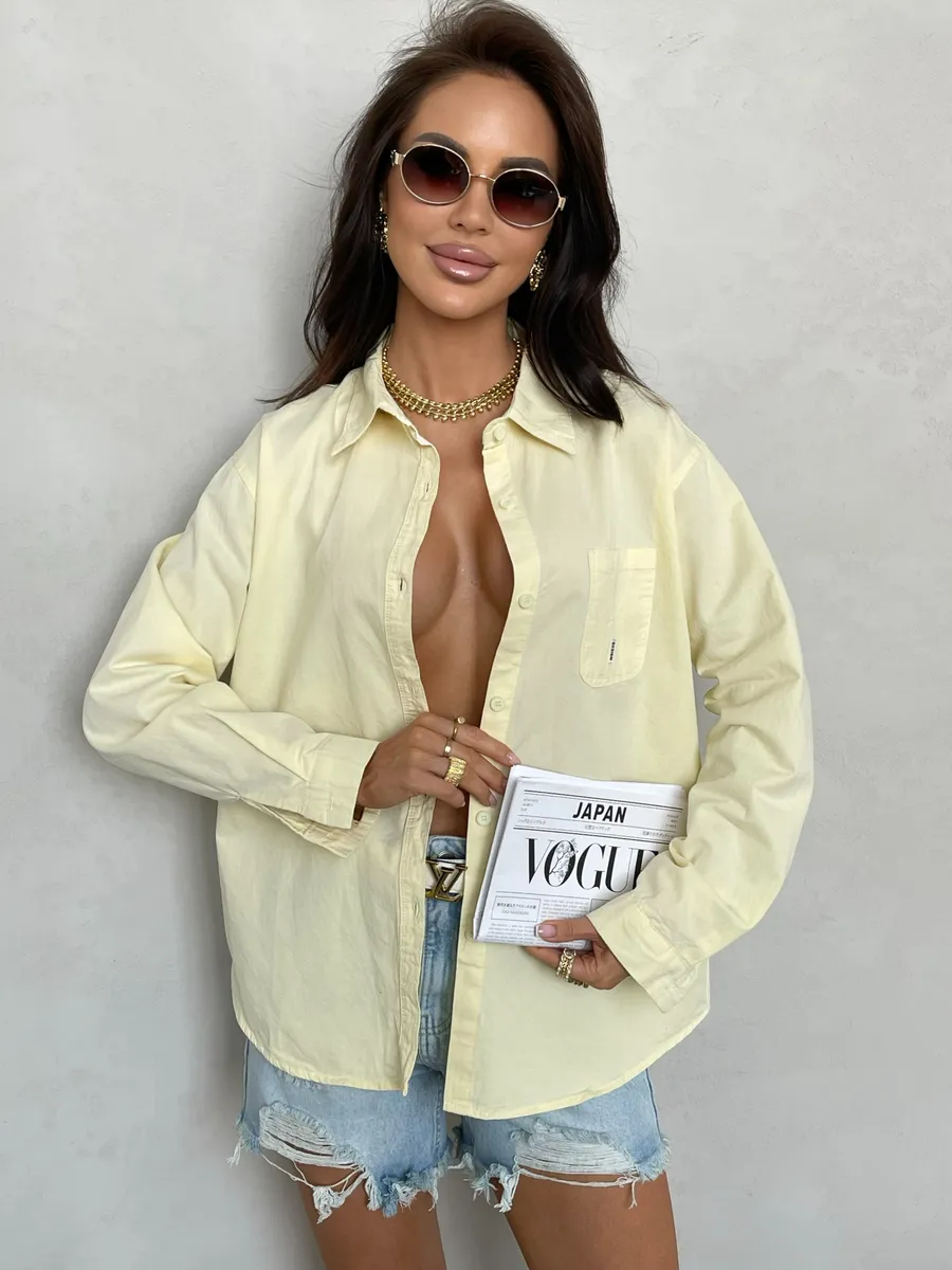 Желтая рубашка летняя