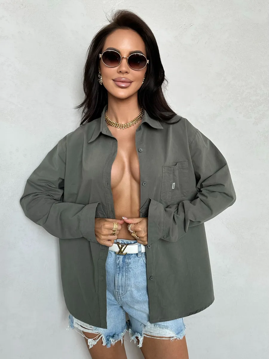 Зеленая рубашка летняя