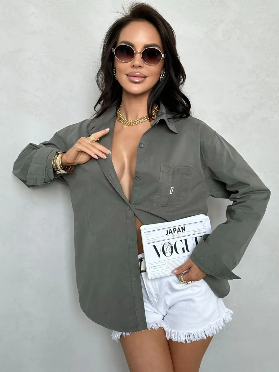 Зеленая рубашка летняя