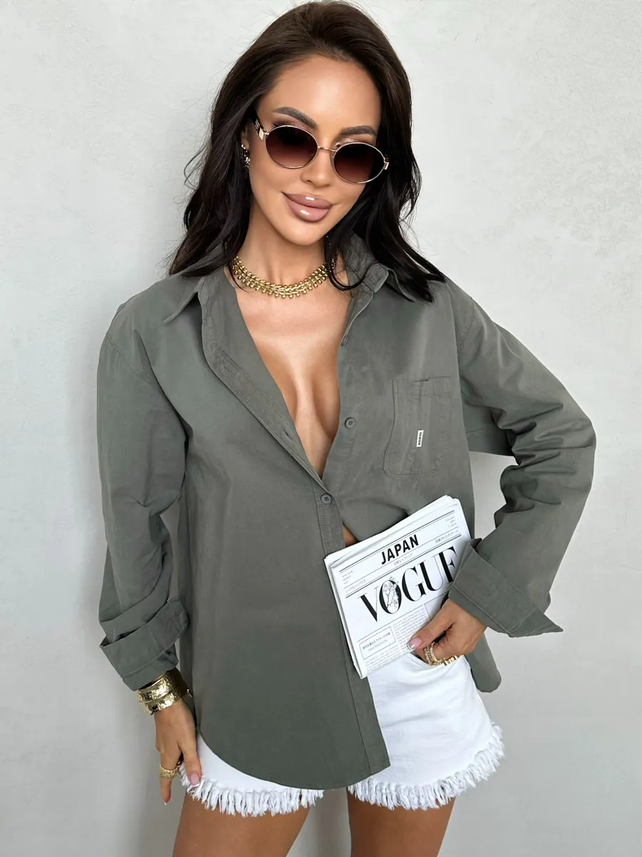 Зеленая рубашка летняя