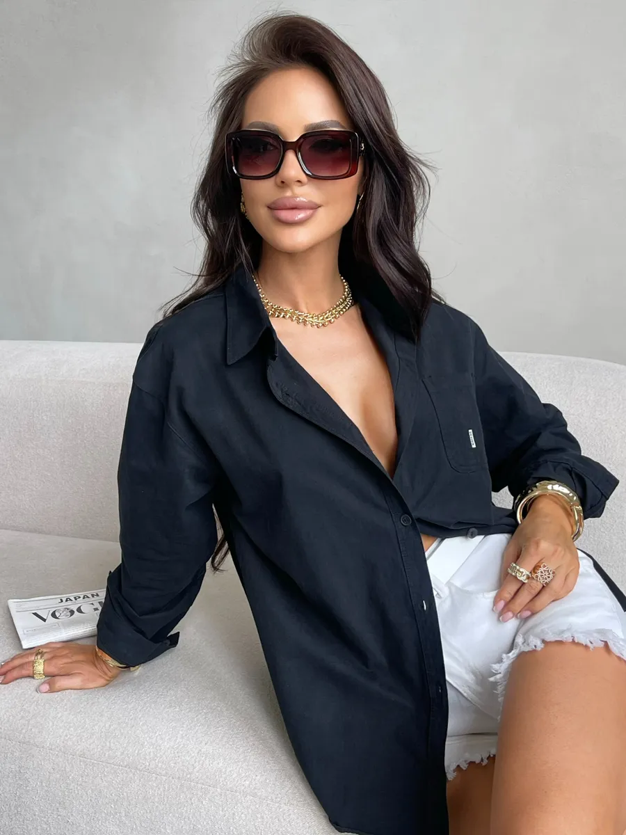 Черная рубашка летняя