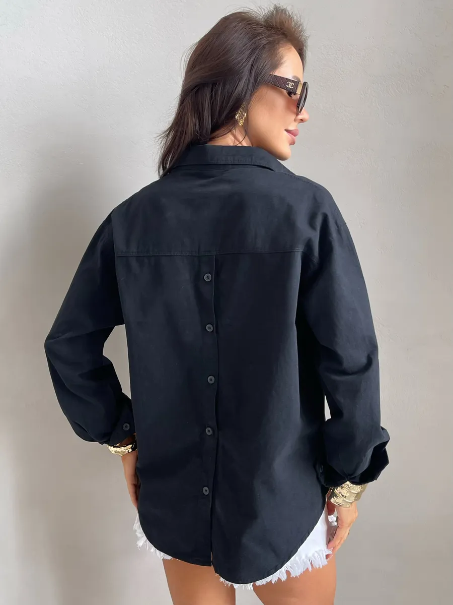 Черная рубашка летняя