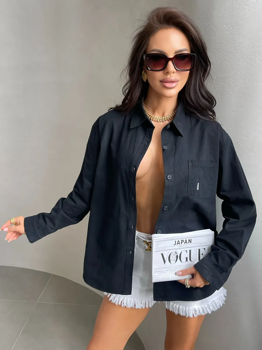 Черная рубашка летняя