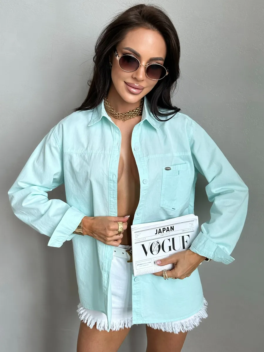 Синяя рубашка летняя