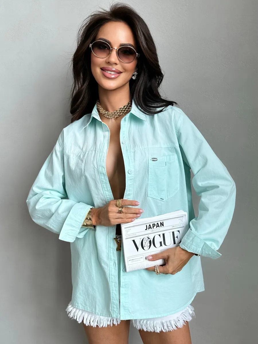 Синяя рубашка летняя