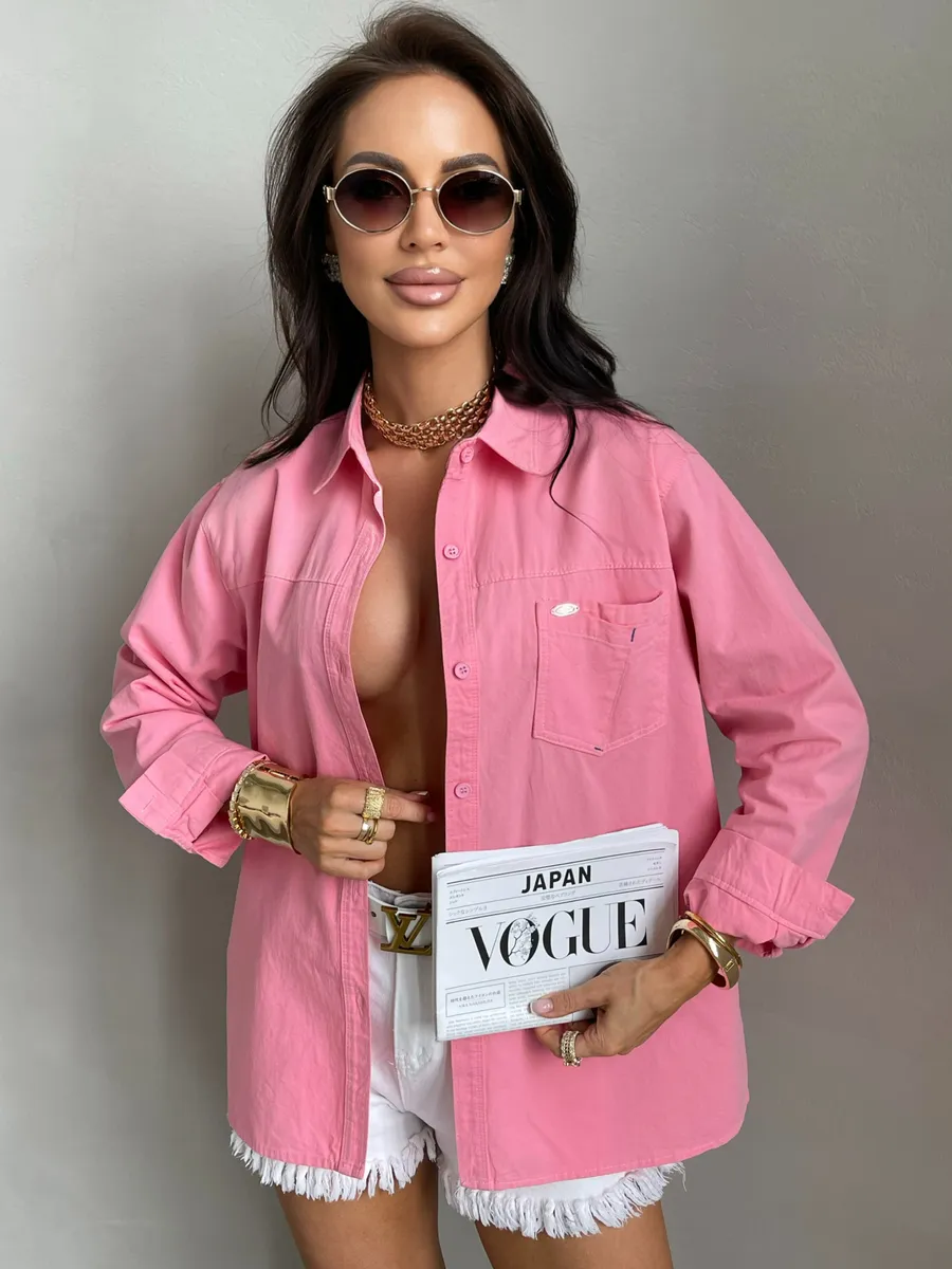 Розовая рубашка летняя