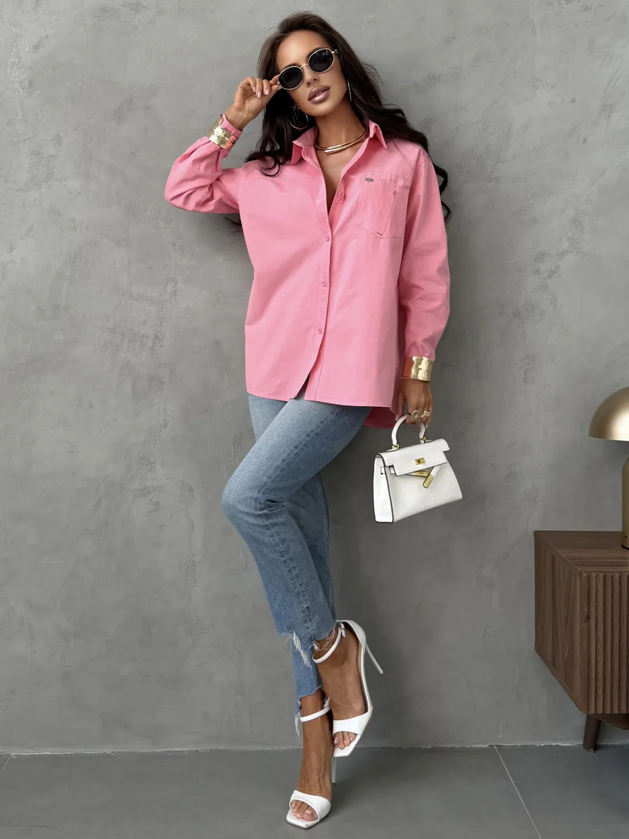 Розовая рубашка летняя