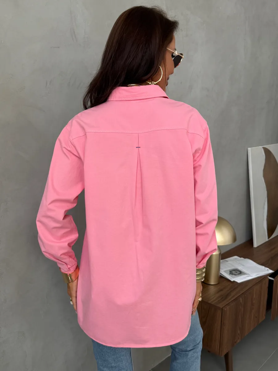 Розовая рубашка летняя