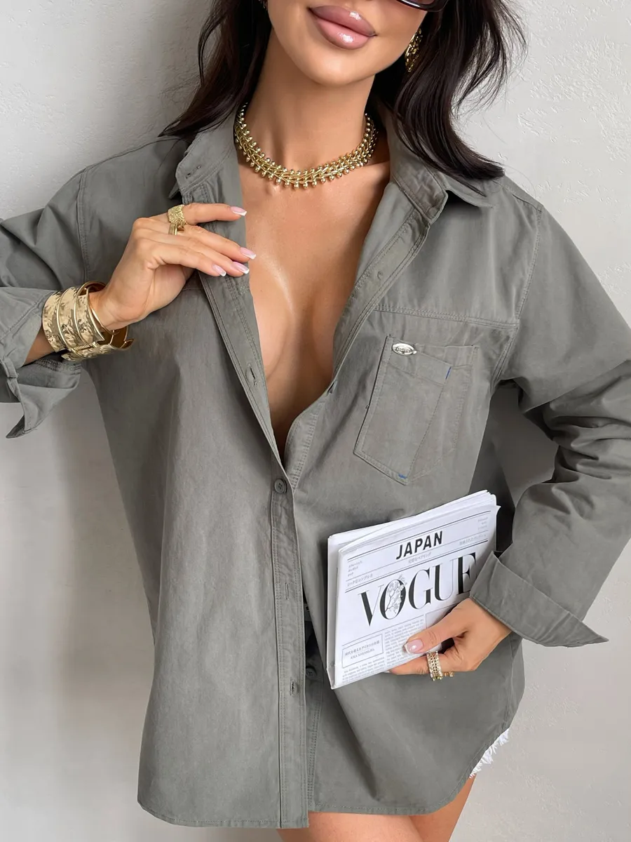 Зеленая рубашка летняя