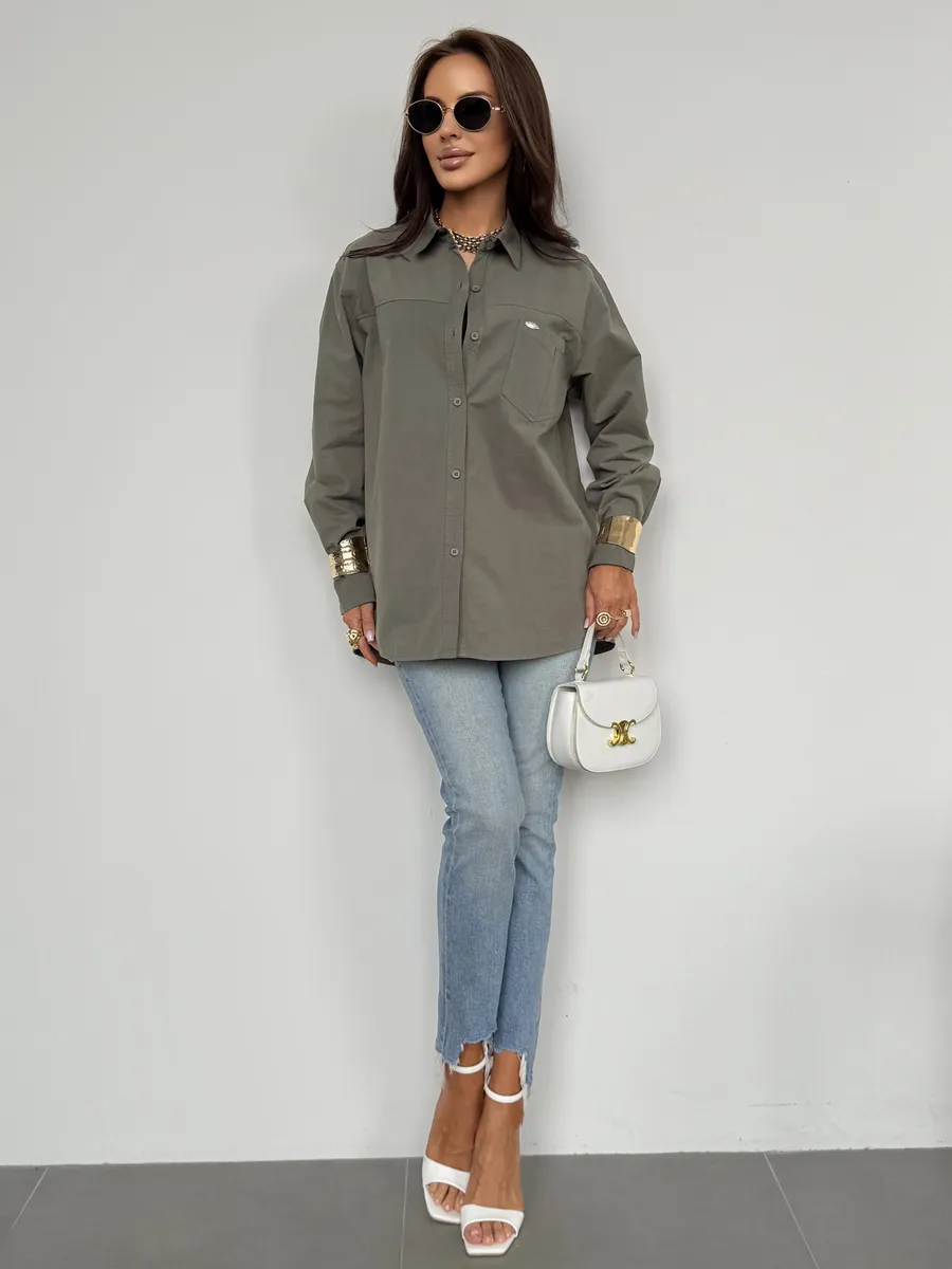 Зеленая рубашка летняя