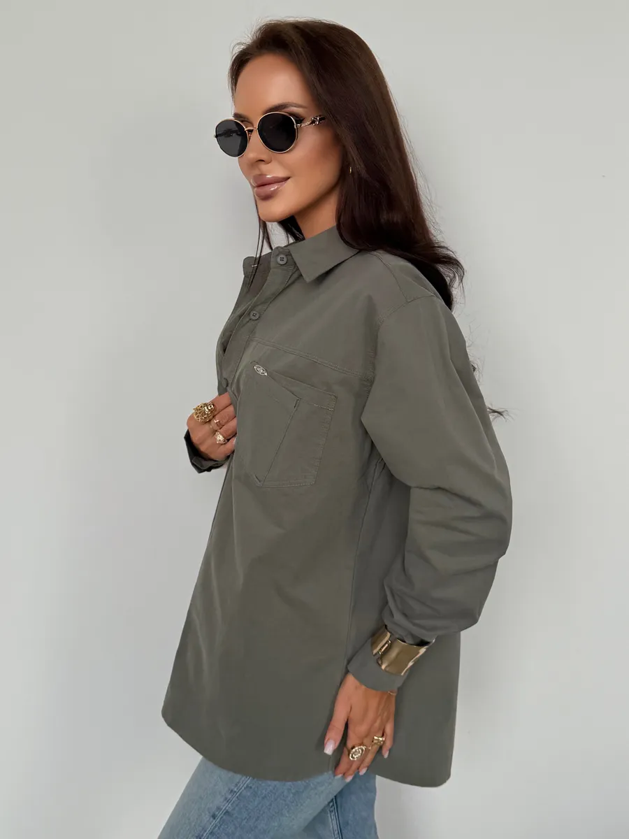 Зеленая рубашка летняя