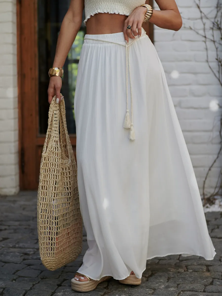 Белая юбка летняя длинная