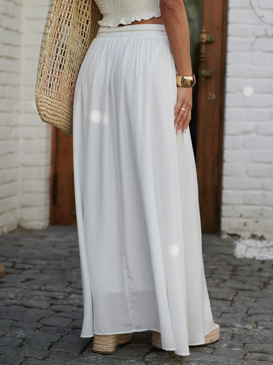 Белая юбка летняя длинная