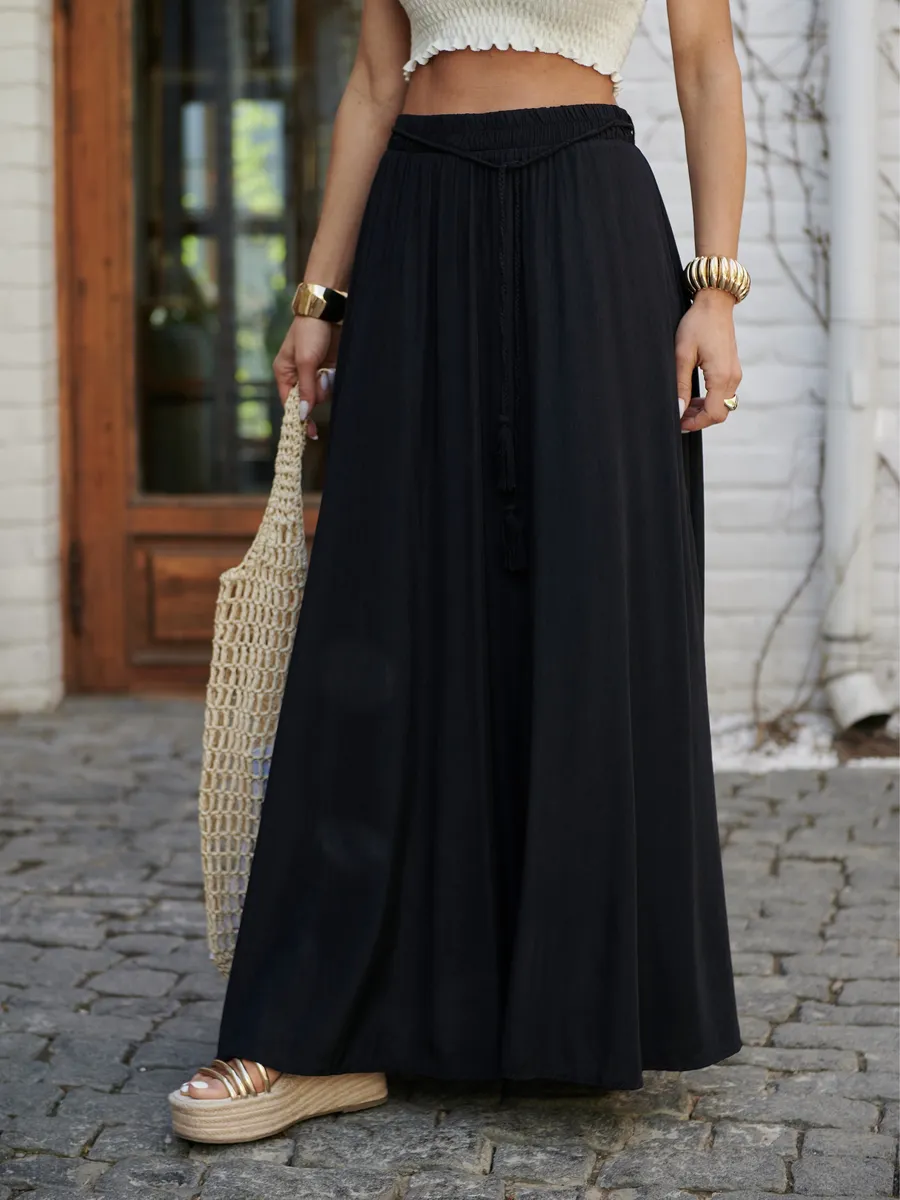Черная юбка летняя длинная
