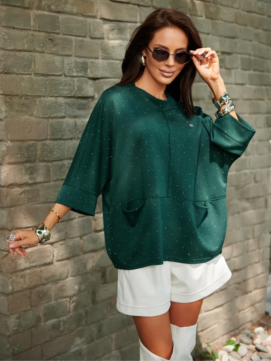 Зеленая кофта нарядная