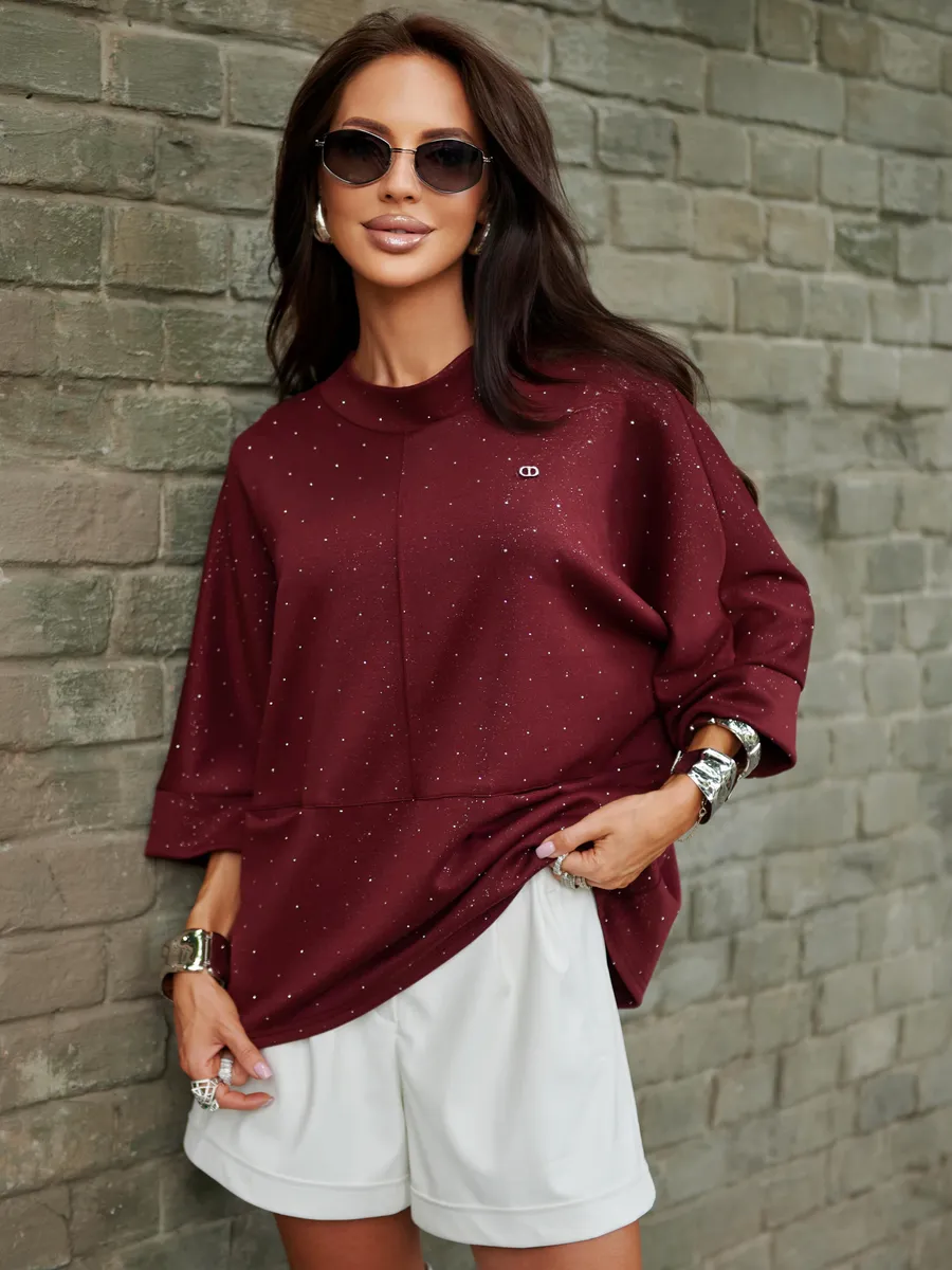 Бордовая кофта нарядная