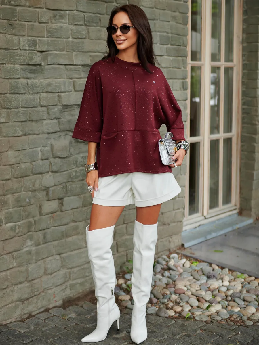 Бордовая кофта нарядная