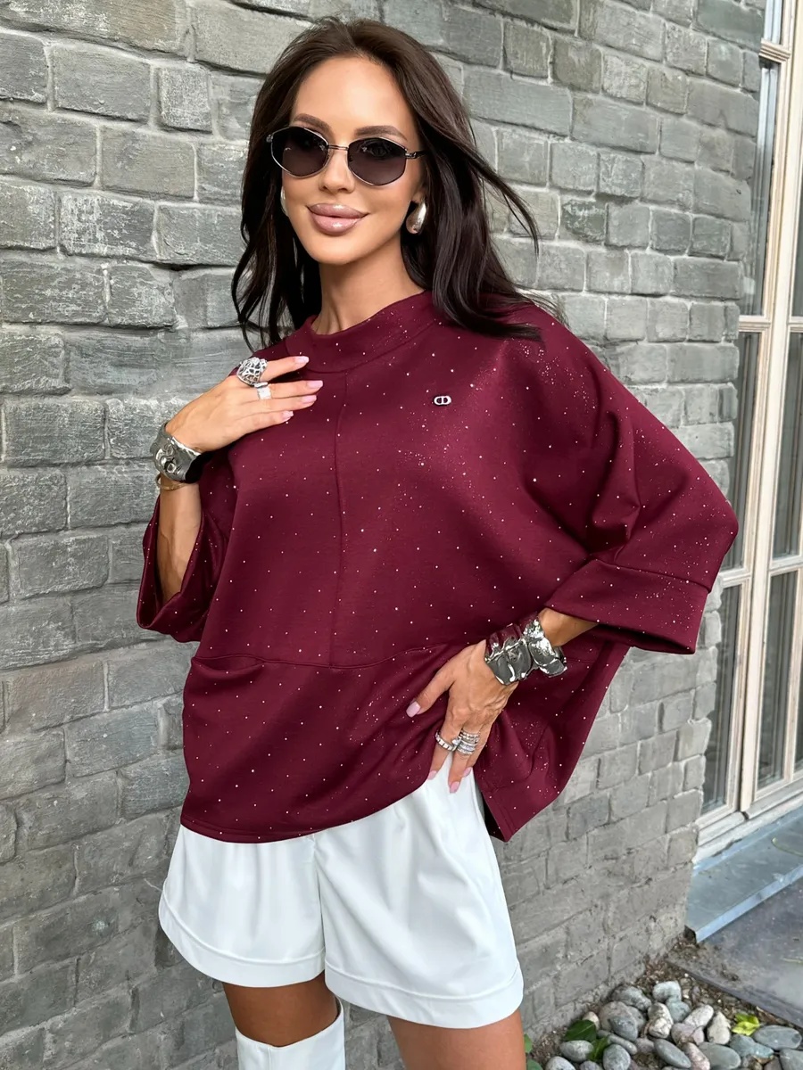 Бордовая кофта нарядная