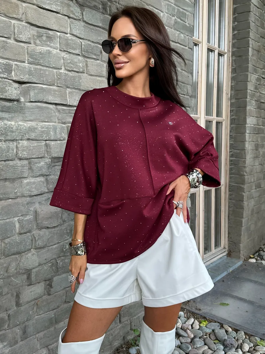 Бордовая кофта нарядная