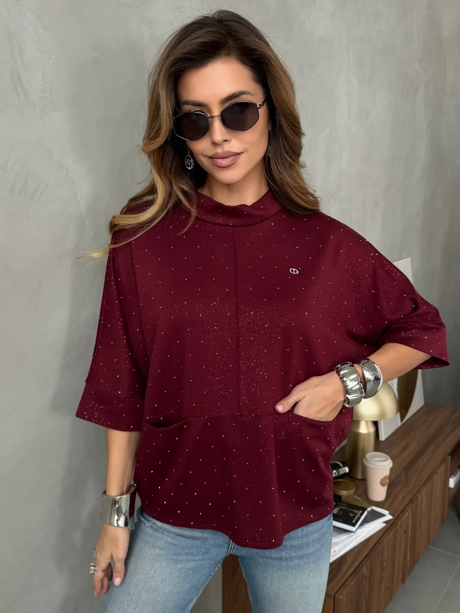 Бордовая кофта нарядная