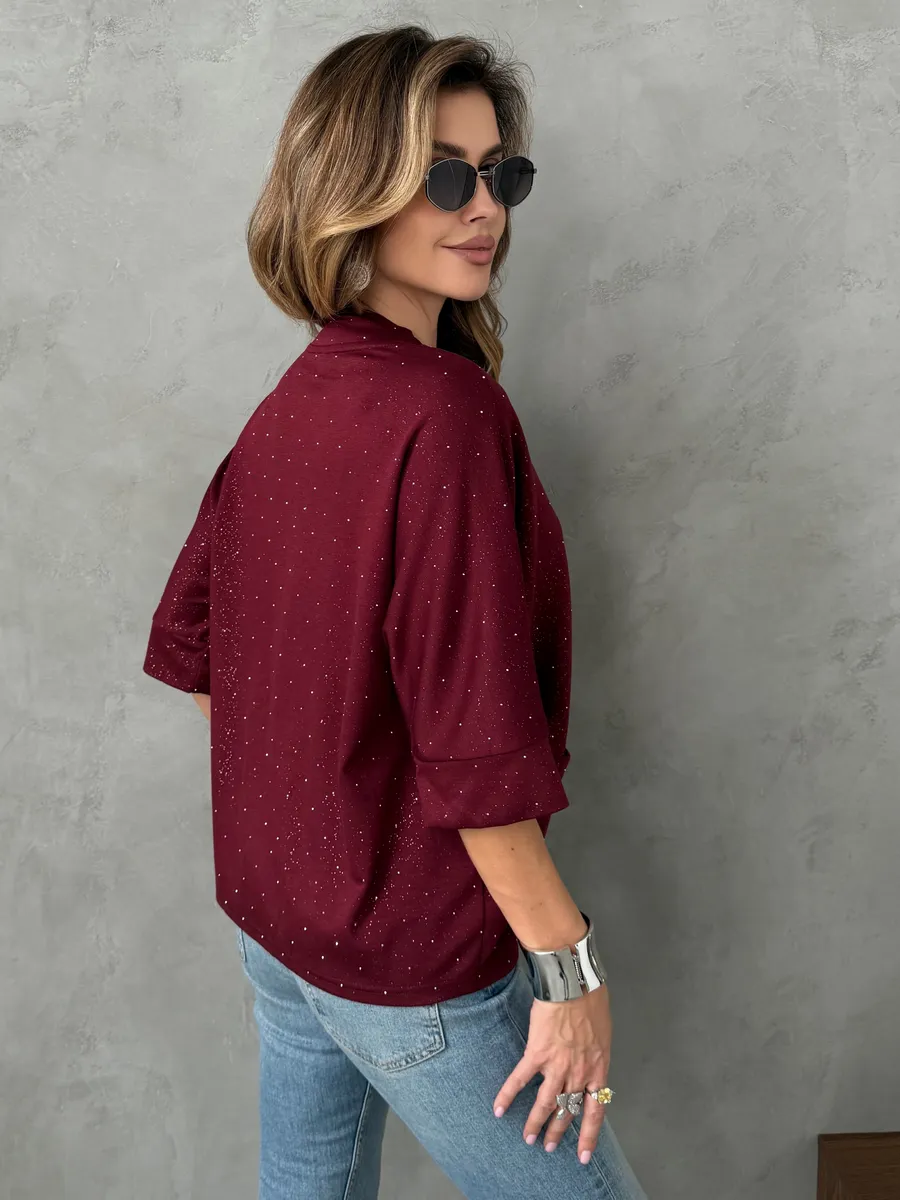 Бордовая кофта нарядная