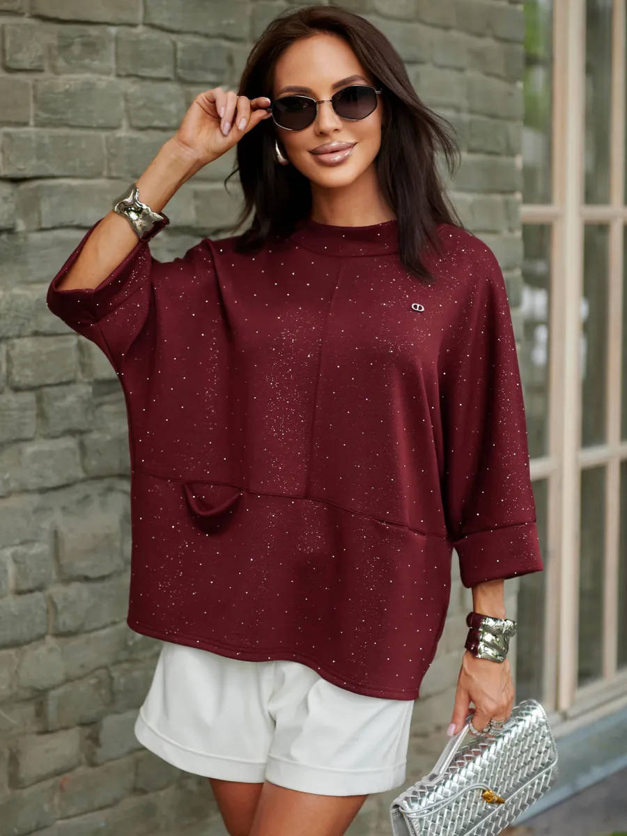 Бордовая кофта нарядная