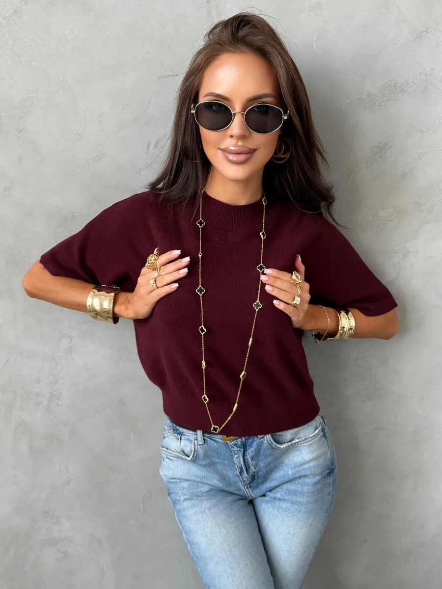 Бордовая кофта женская