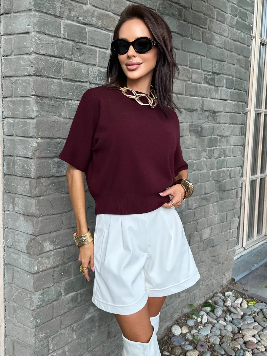 Бордовая кофта женская