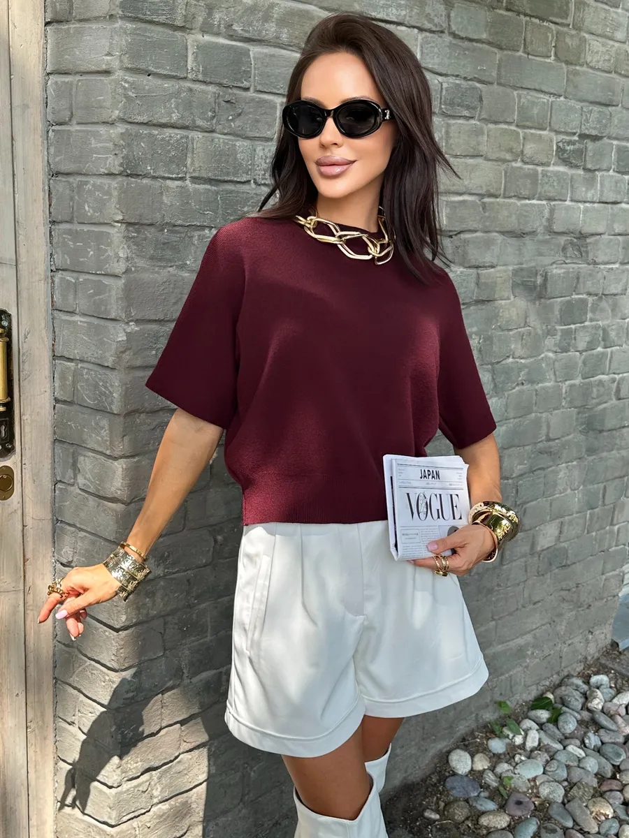 Бордовая кофта женская