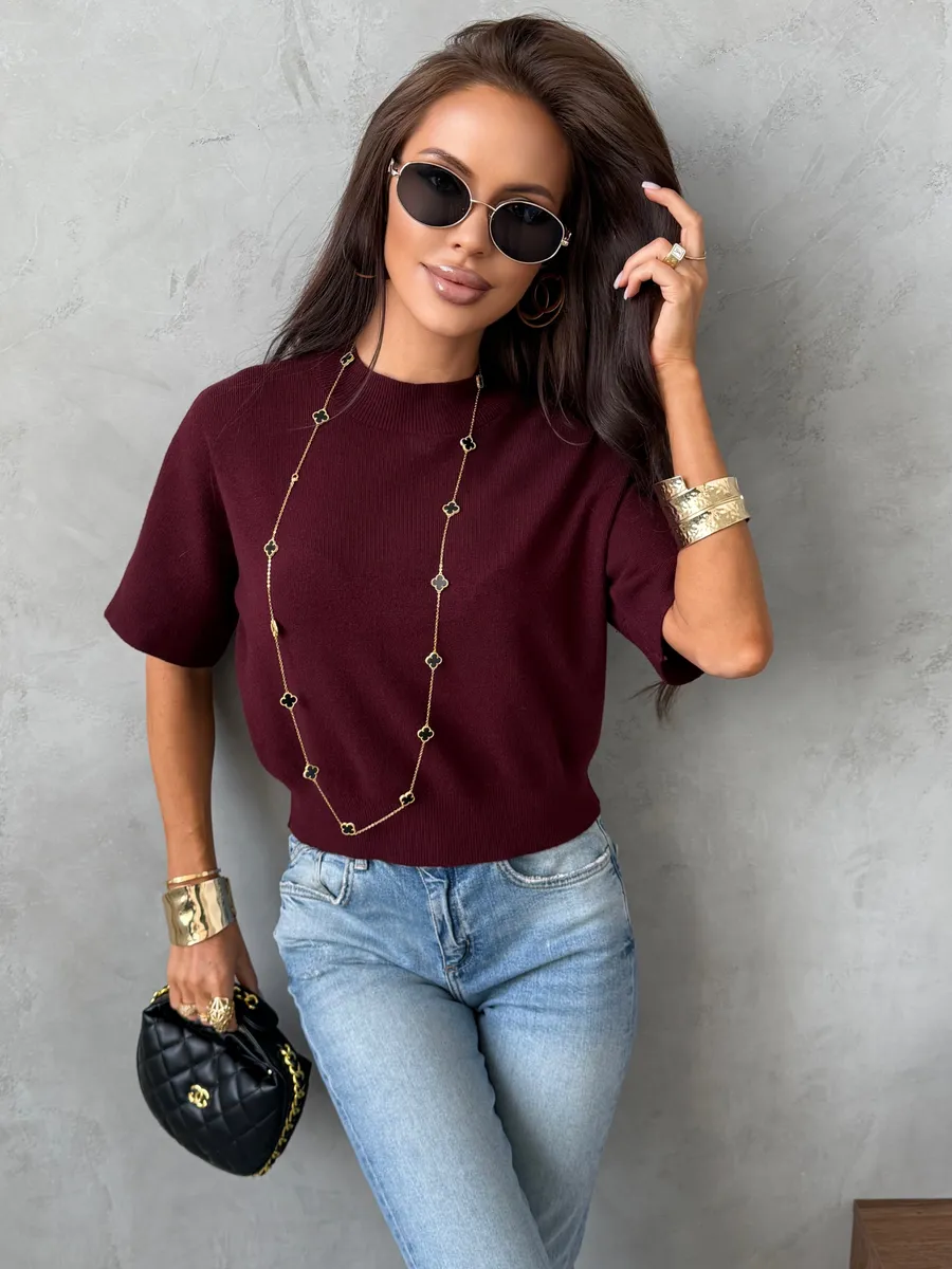 Бордовая кофта женская