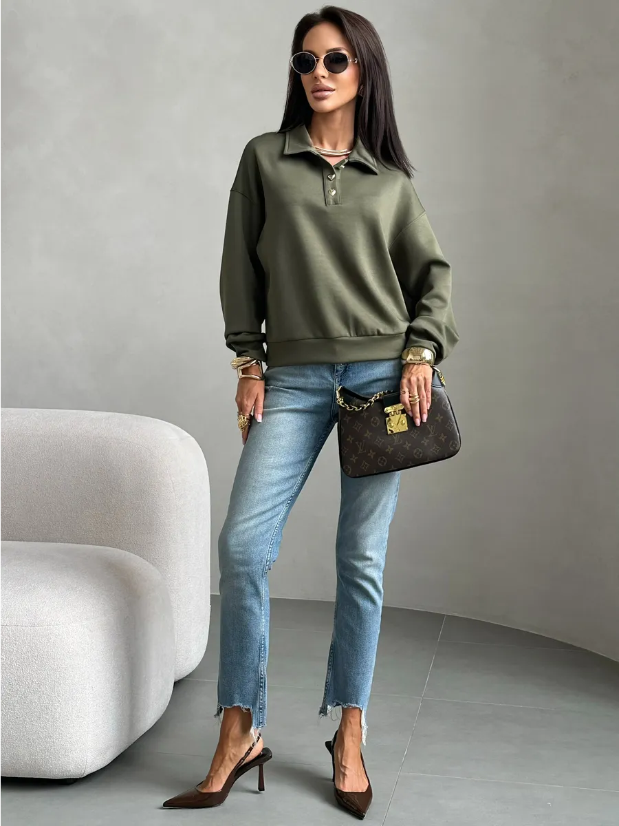 Зеленая кофта женская