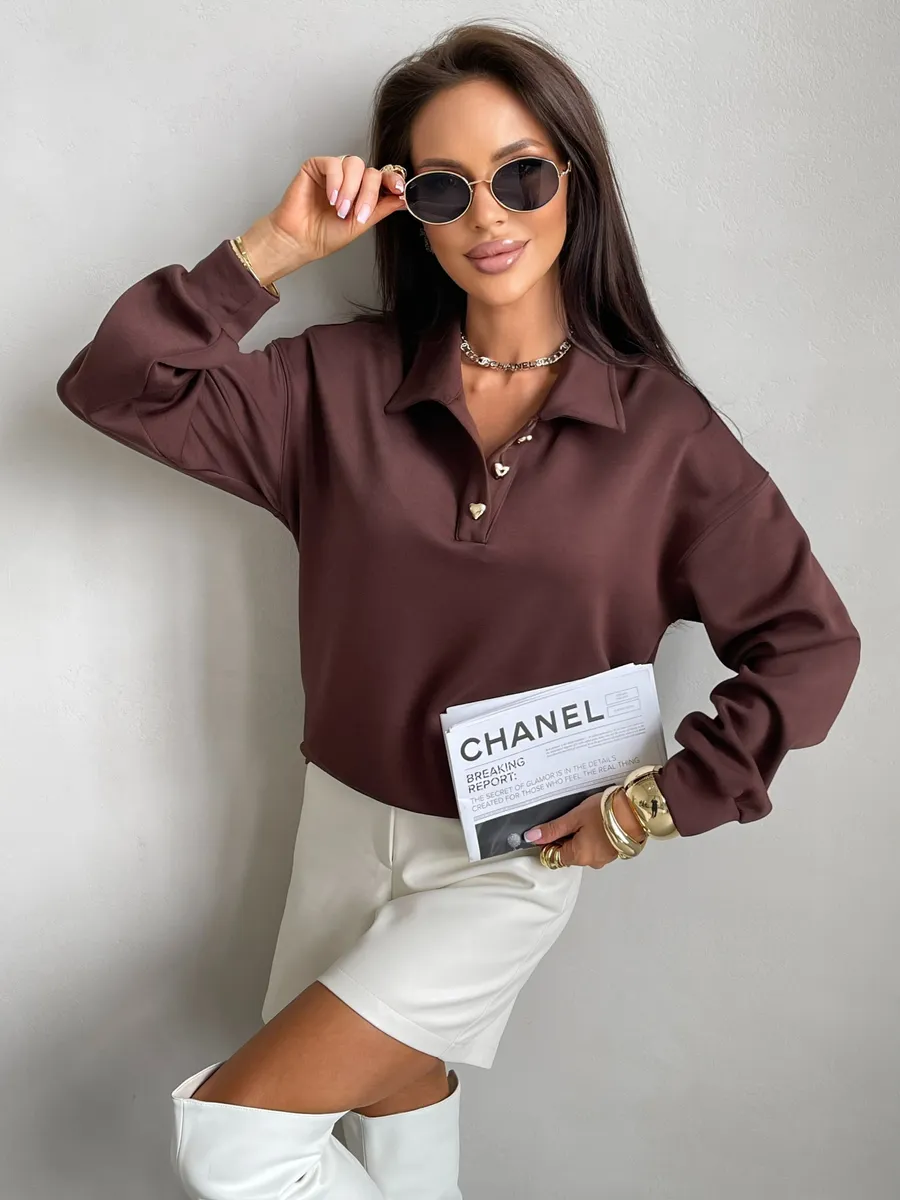 Коричневая кофта женская