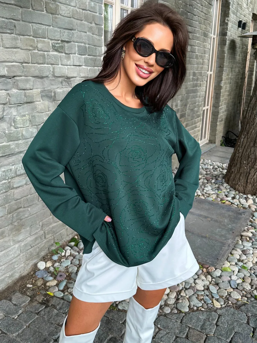 Зеленая кофта нарядная