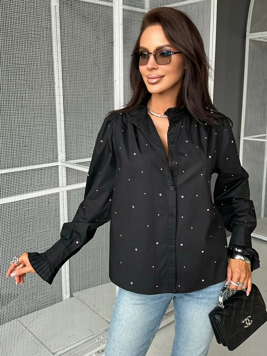 Черная блузка нарядная летняя