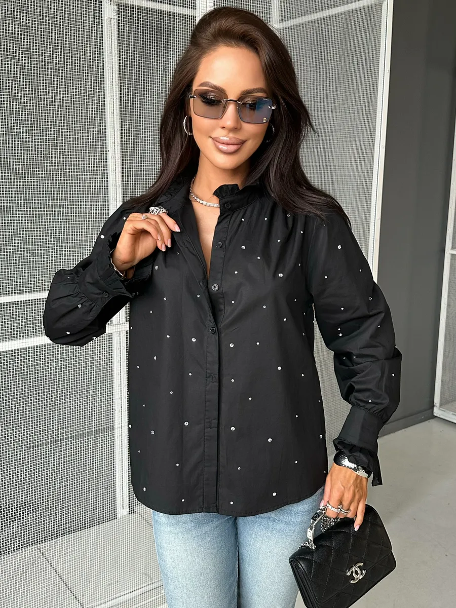 Черная блузка нарядная летняя