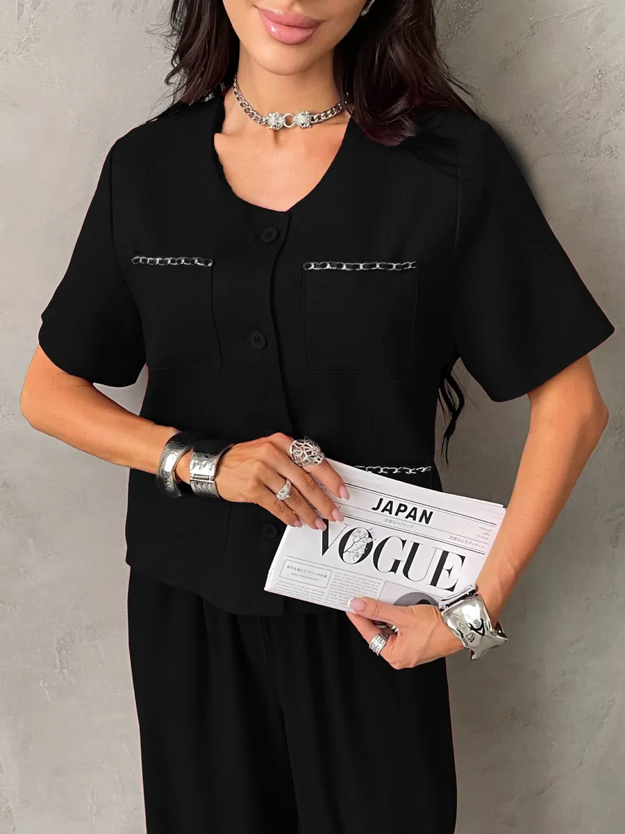 Черный костюм женский брючный