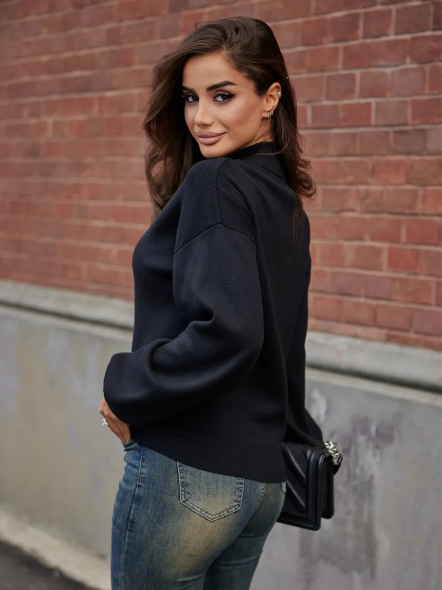 Черная кофта теплая нарядная