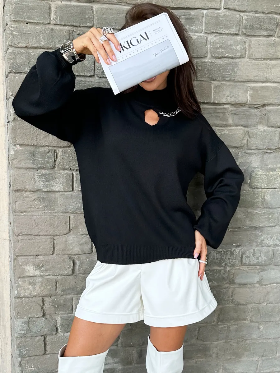 Черная кофта теплая нарядная