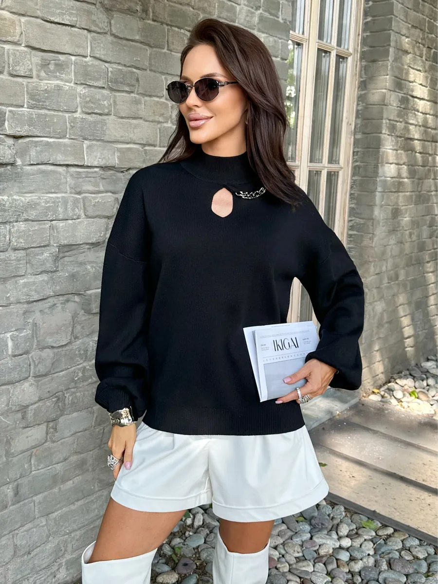 Черная кофта теплая нарядная