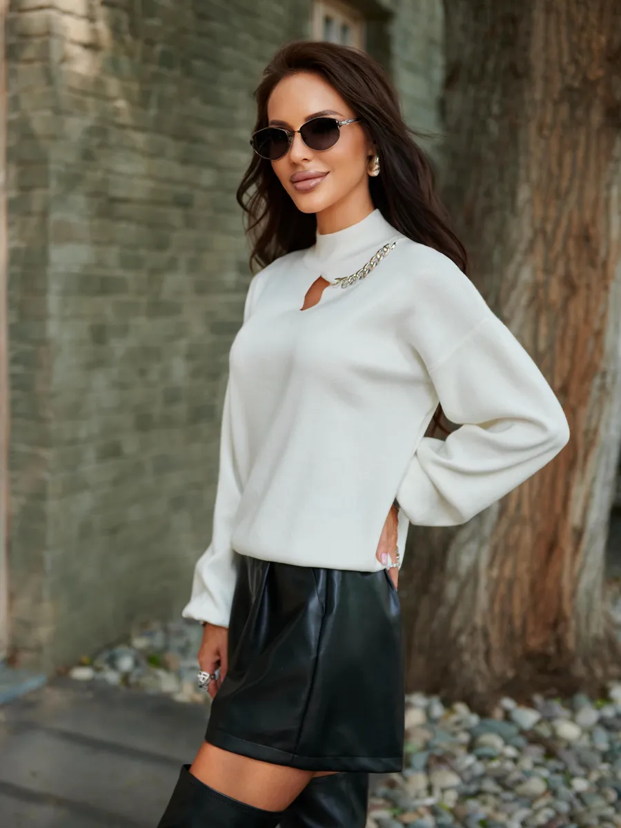 Белая кофта теплая нарядная