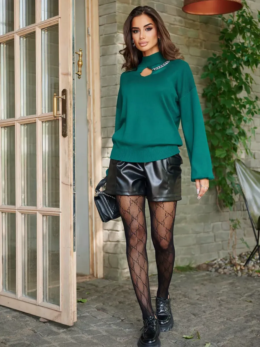 Зеленая кофта теплая нарядная