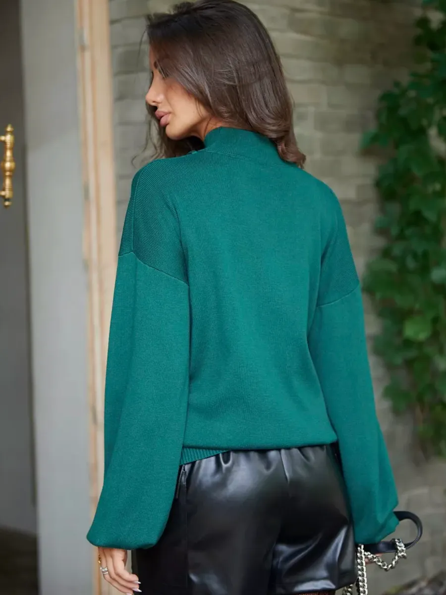 Зеленая кофта теплая нарядная