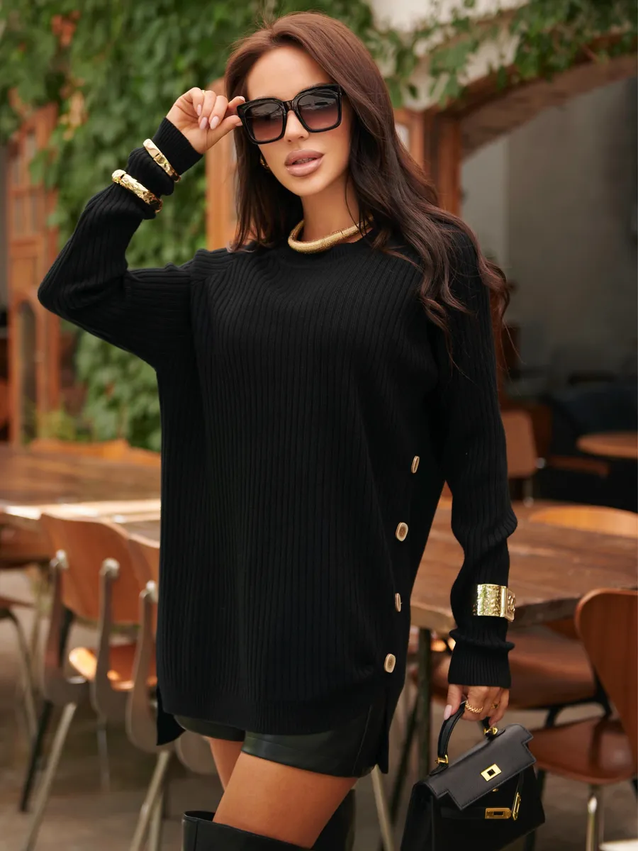 Черная кофта оверсайз теплая