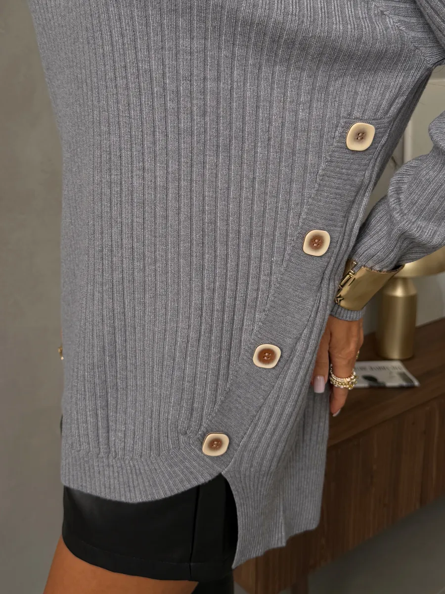 Серая кофта оверсайз теплая