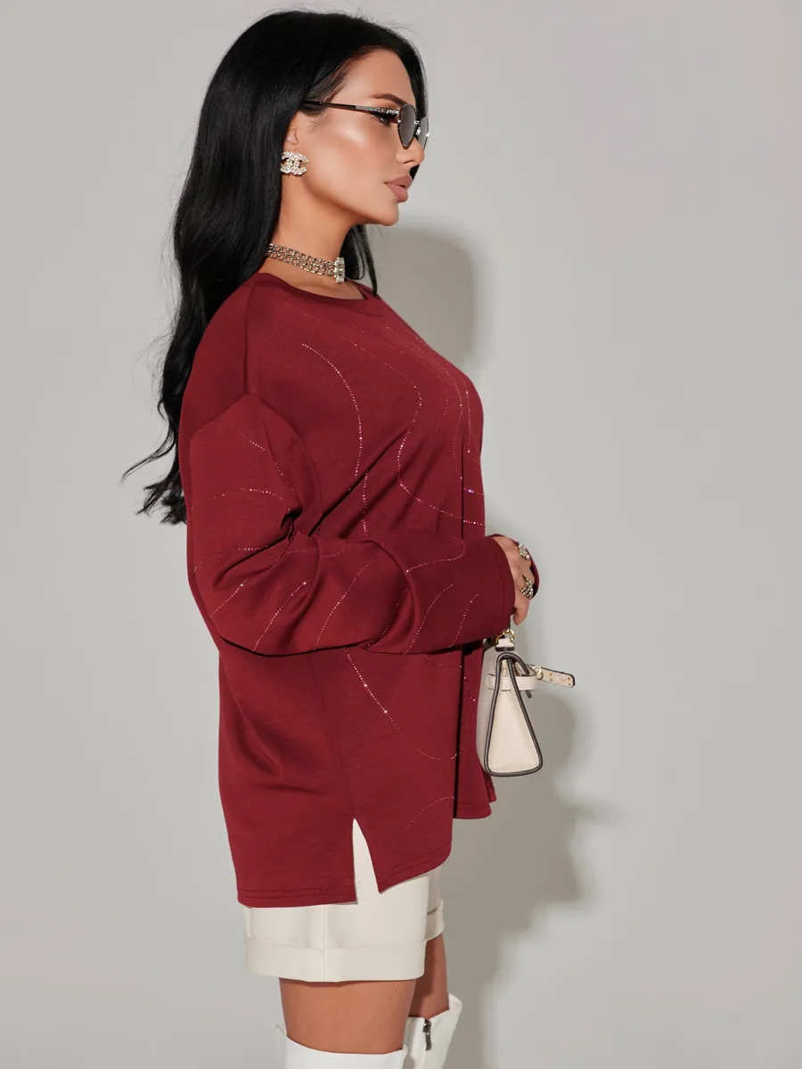 Бордовая кофта нарядная больших размеров